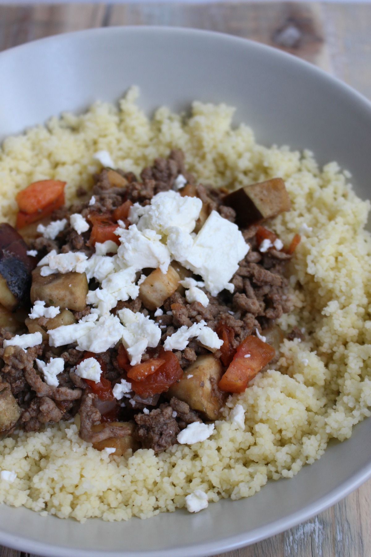 Couscous met gehakt en feta