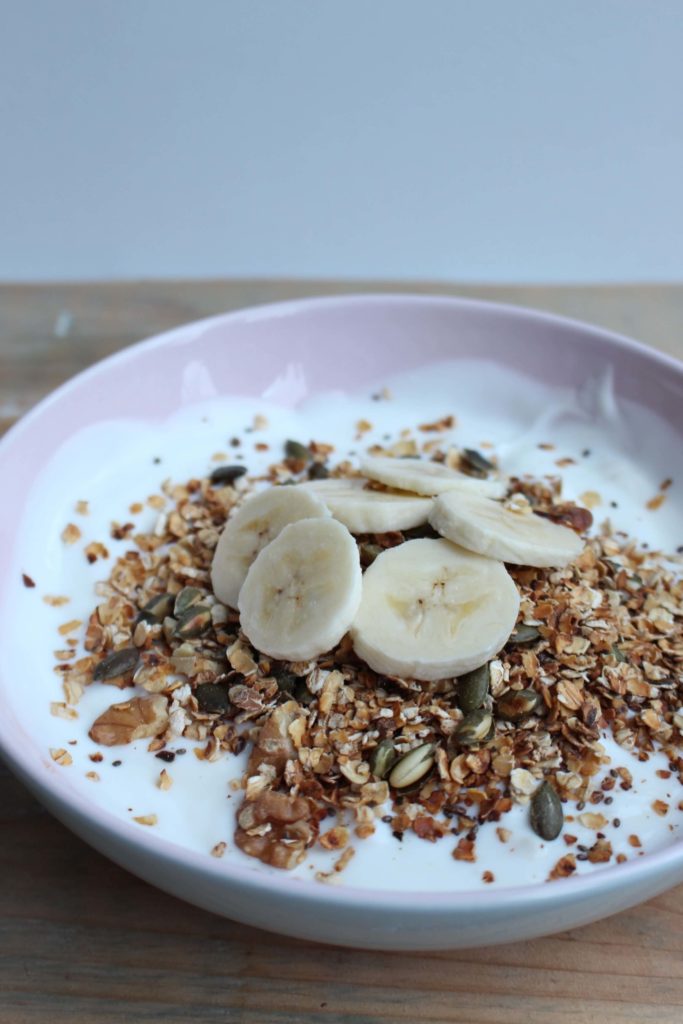 snelle granola met banaan