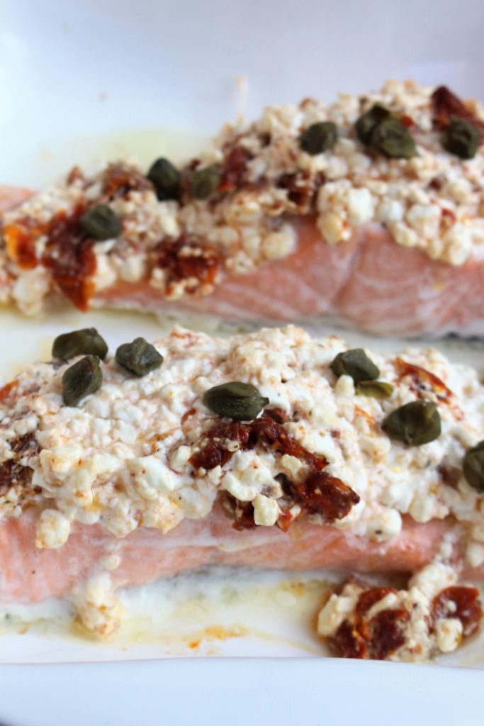 zalm met cottage cheese