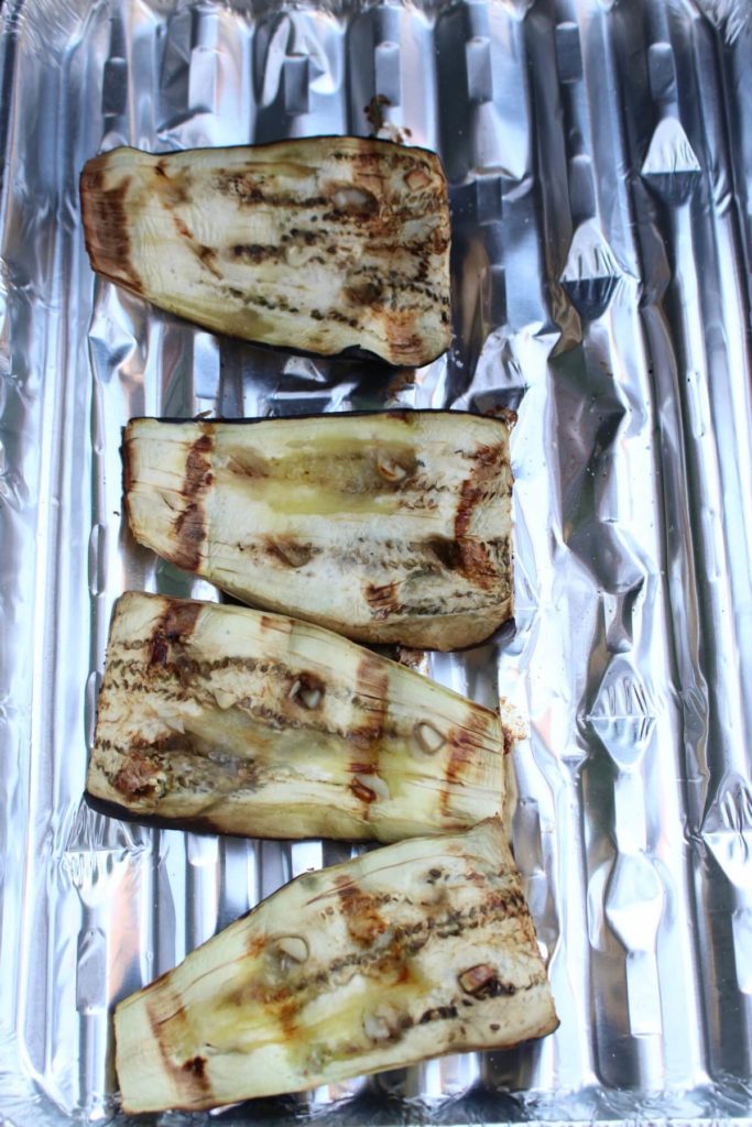 aubergine op de bbq