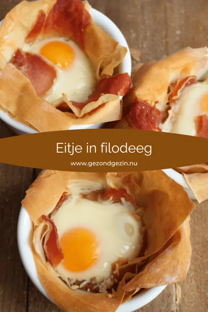 3 schaaltjes met eitje in filodeeg