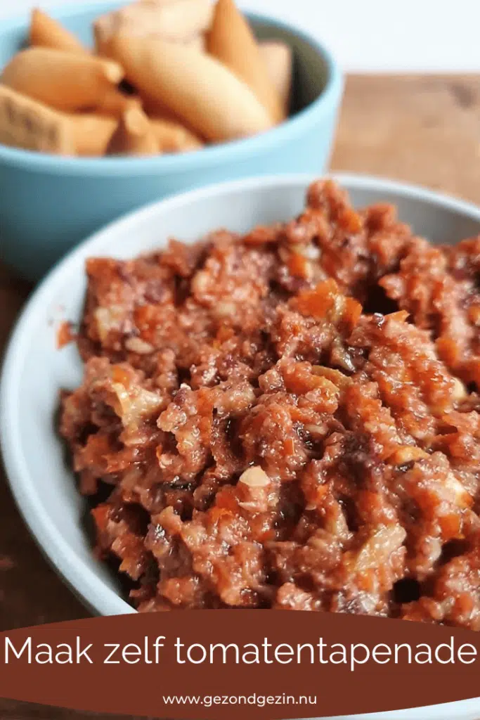 afbeelding van tomatentapenade om te pinnen op pinterest