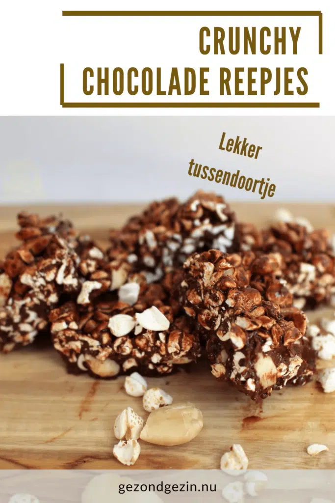 stapeltje crunchy chocolade reepjes