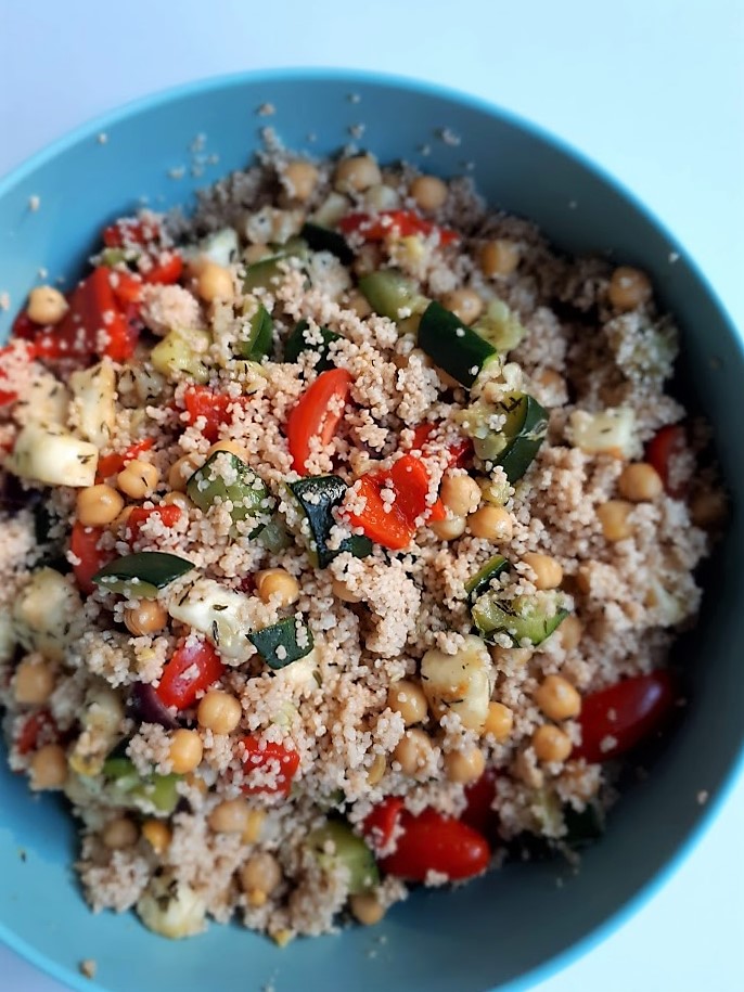 Vegetarische couscous met halloumi