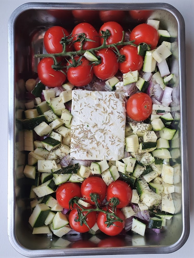 Feta met pasta uit de oven 1