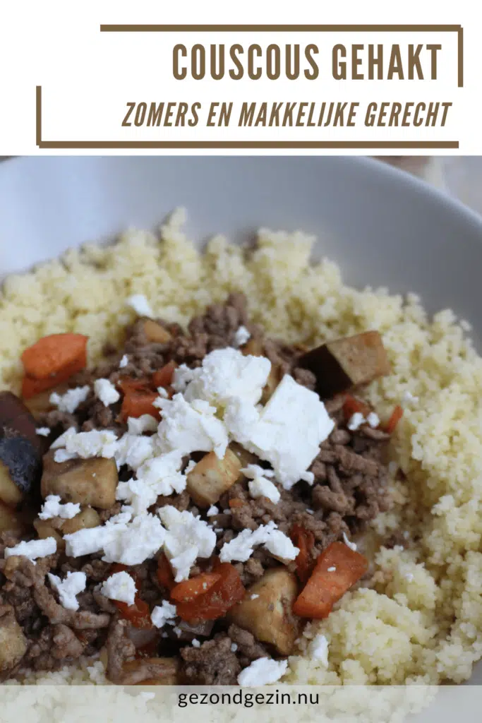 couscous met gehakt, groenten en feta
