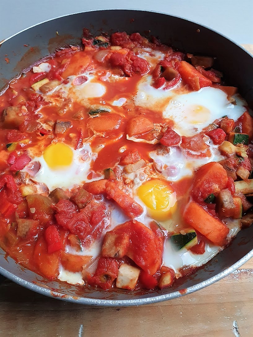 shakshuka in een wokpan