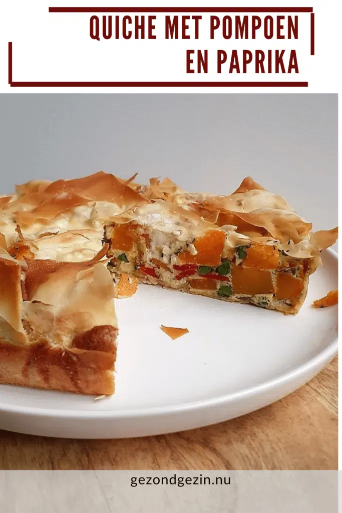 Quiche met pompoen en paprika