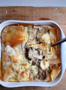 Quiche met bloemkool en kastanjechampignons