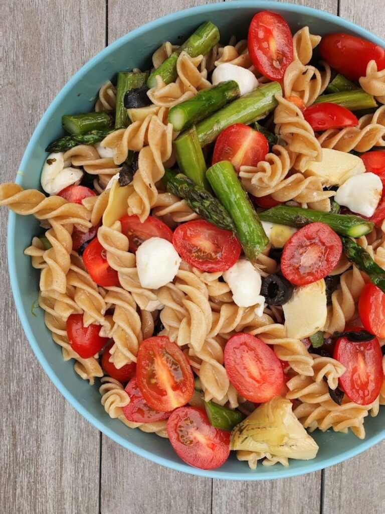 pastasalade met groene asperges