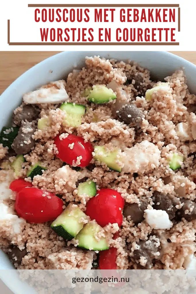 Couscous met gebakken courgette en worstjes
