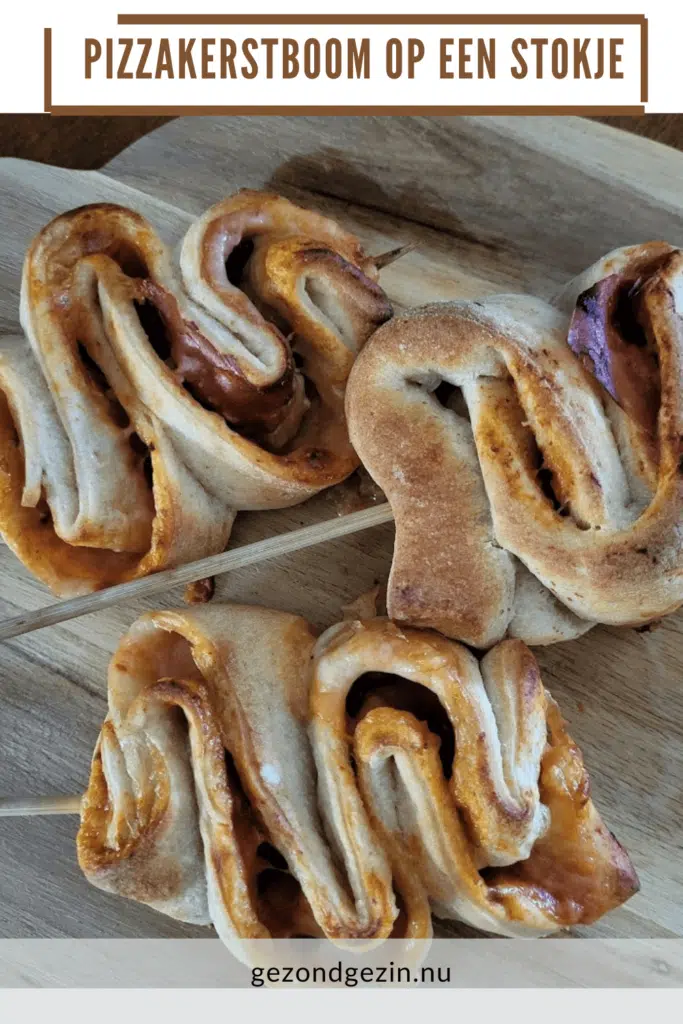kerstboompizza op een stokje om te bewaren op pinterest