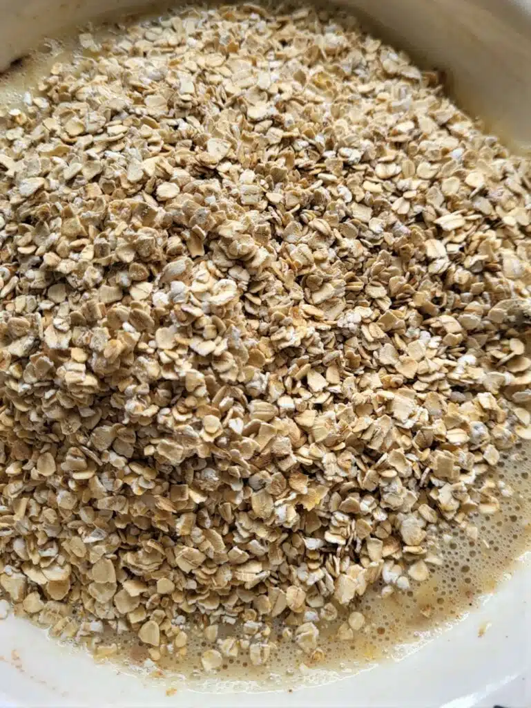 mengsel voor bananenbrood met havermout
