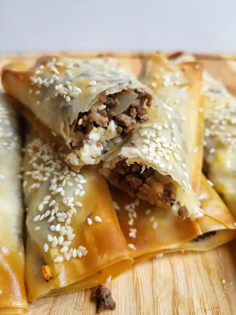 Gehaktstaaf met feta in filodeeg 3