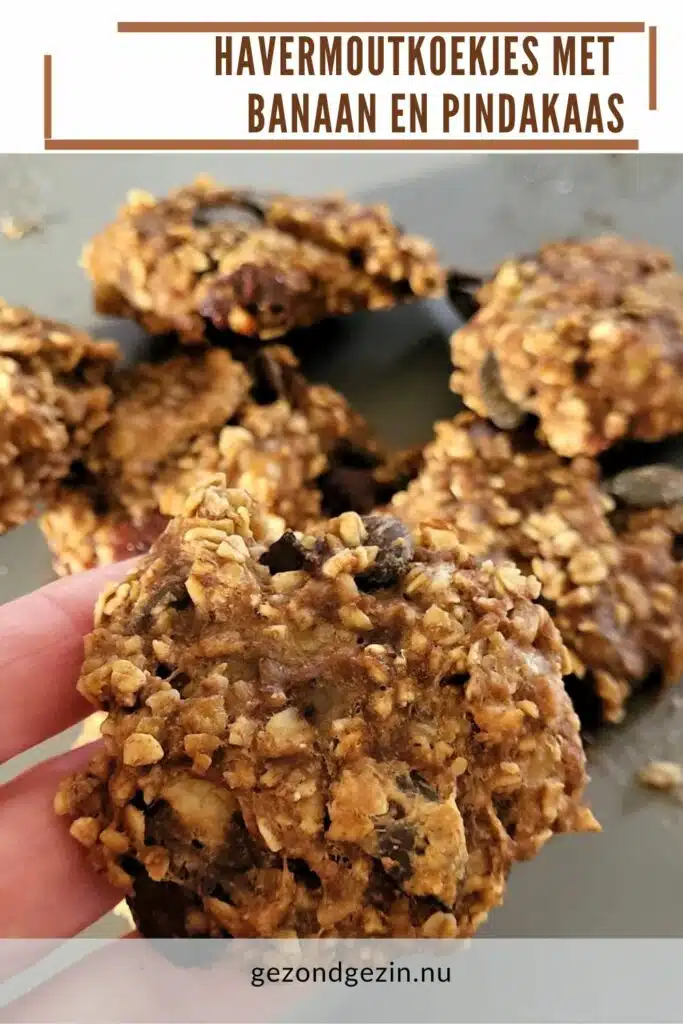 Havermoutkoekjes met banaan en pindakaas