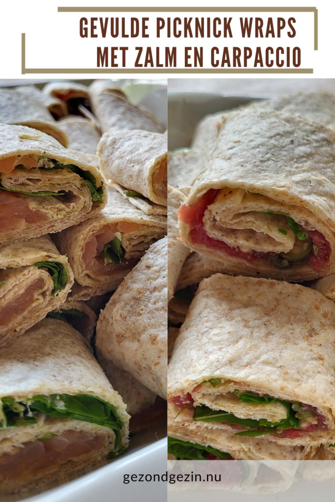 Gevulde picknick wraps - met zalm en carpaccio